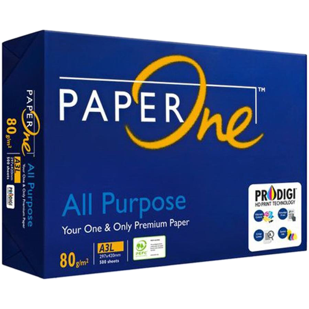 Paper One A3 All Purpose Paper 80 GSM – 500 Sheets High-Quality Printing Paper