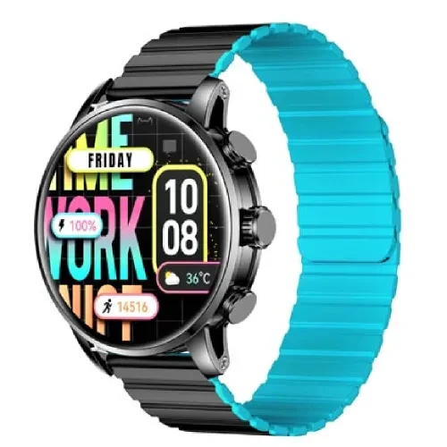 Kieslect KR2 Calling 1.43" FHD AMOLED Smart Watch (Double Strap + Protector) - Black