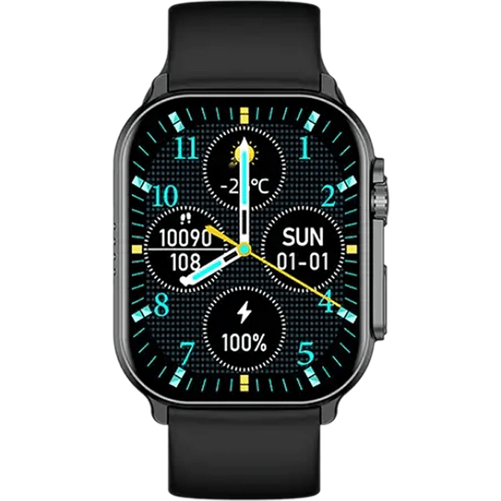 IMIKI SF1E Curved 2.01" AMOLED Calling Smart Watch - Black